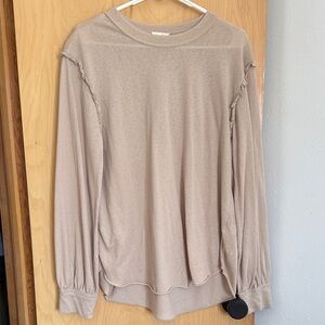 LA MIEL Beige Long Sleeve Top